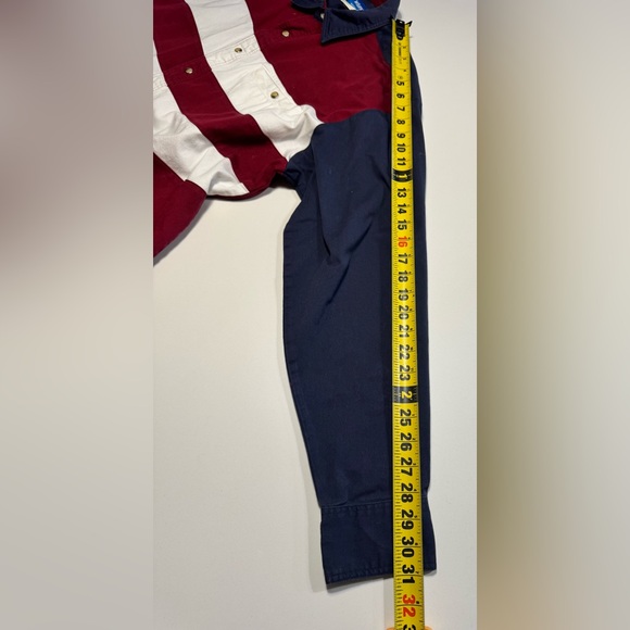 Wrangler Men’s American Flag Brushpopper Shirt Size Large Pearl Snap Cotton - Picture 9 of 9